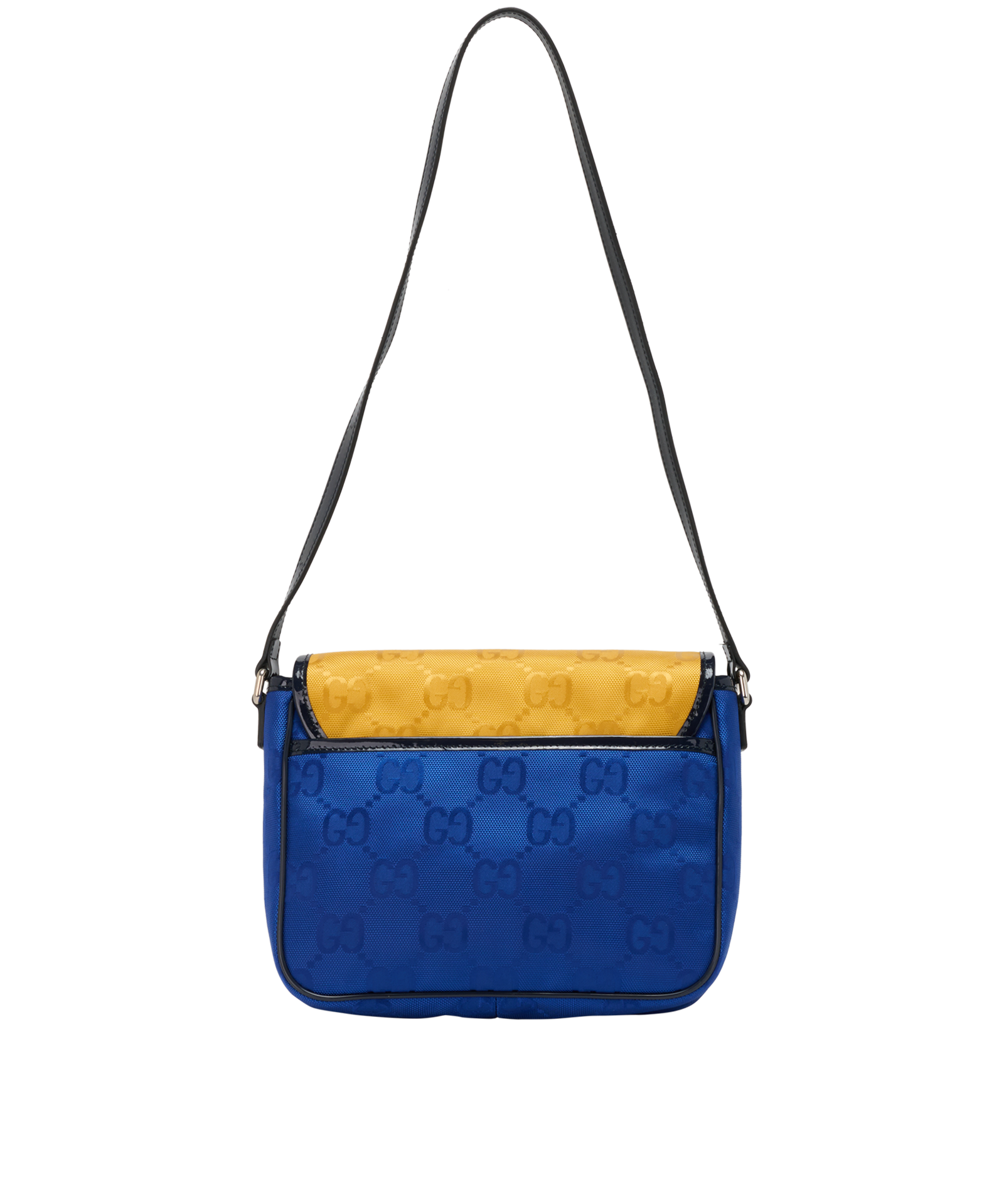 GG Colour Block Messenger, &pound;320, Handbags, Blue/Red/Yellow, Nylon, Back view